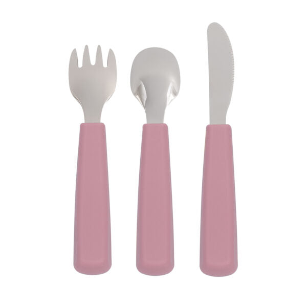 Dusty pink children's cutlery set