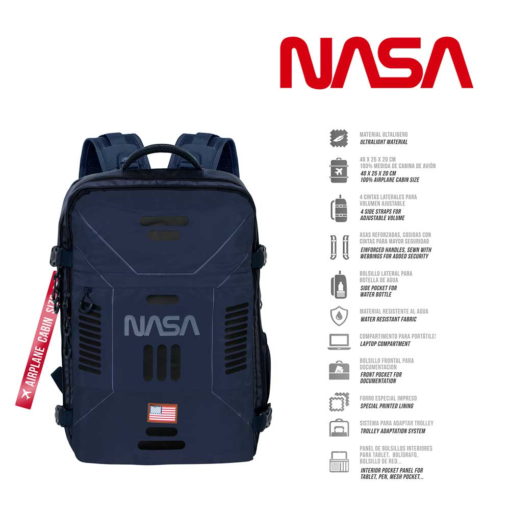 Sac à Dos Mercury Voyage Cabine Avion 40x20x25cm NASA « Spaceship »