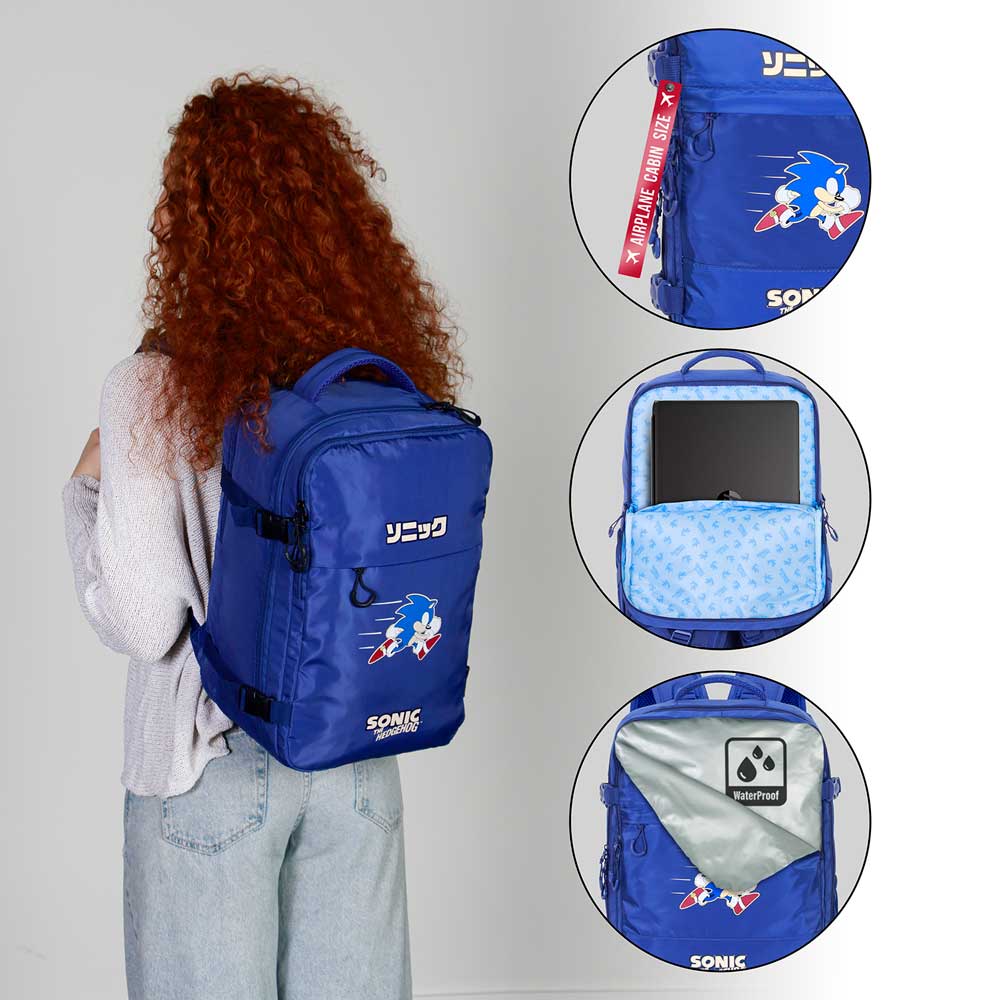Sac à Dos d'Action Mercury Voyage Cabine Avion 40x20x25cm Sonic the Hedgehog