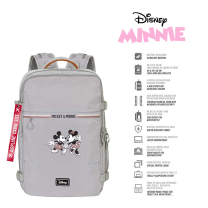 Sac à Dos Mercury Voyage Cabine Avion 40x20x25cm Disney Minnie Mouse « Face »