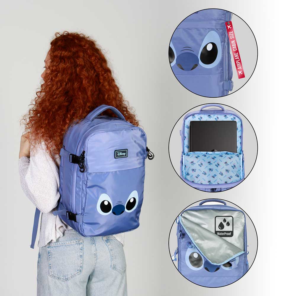 Sac à Dos Mercury Voyage Cabine Avion 40x20x25cm Disney Lilo & Stitch « Face »