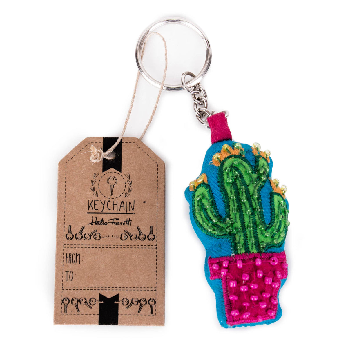 Portachiavi ricamato Boho