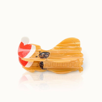 Pince à cheveux Bouledogue Français Noël