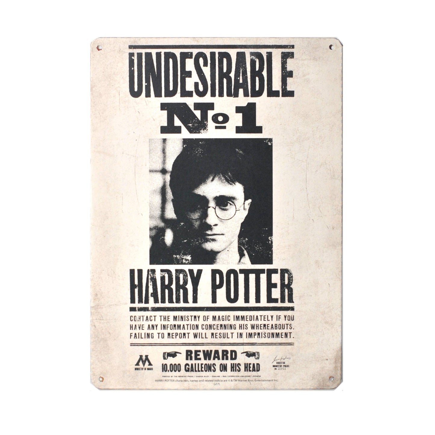 A5 metal sign - Harry Potter (Undesirable No. 1)