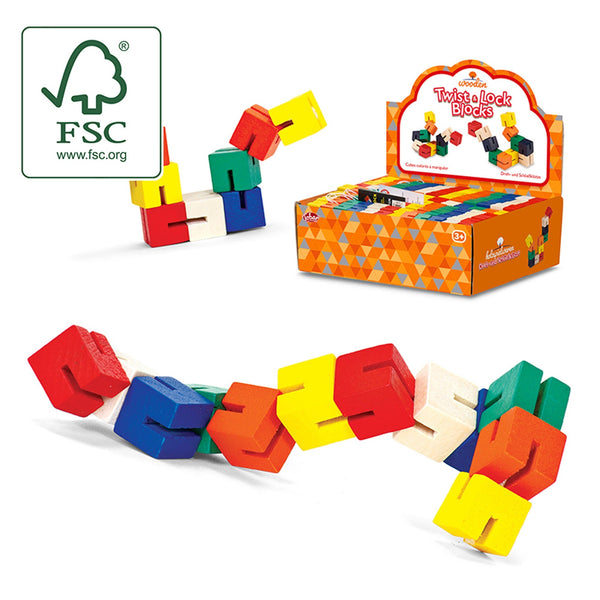 TWIST AND LOCK WOODEN BLOCKS