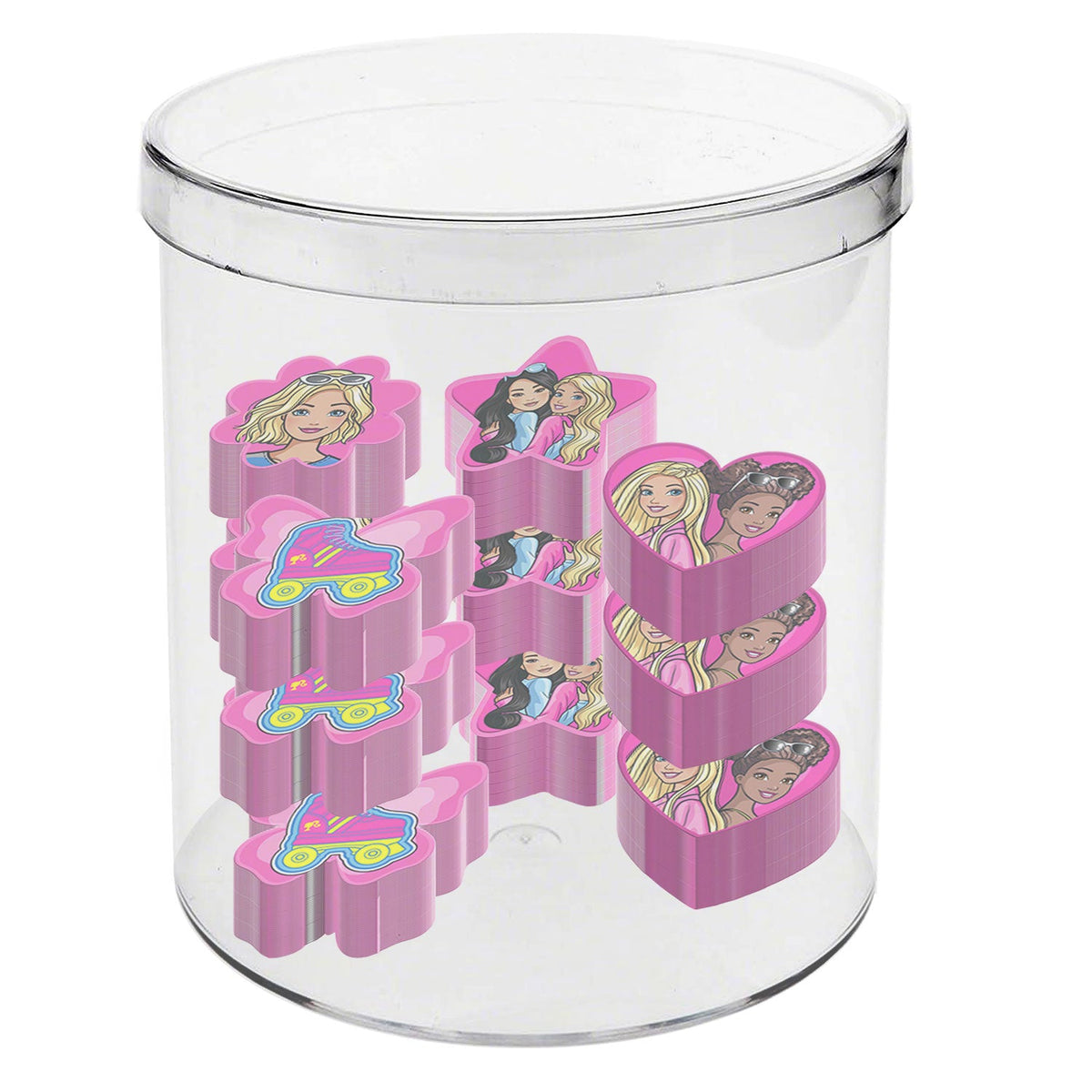 Cube avec 12 gommes à effacer Barbie « Mix »