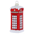Ornement de Noël cabine téléphonique en verre – 12,5 cm