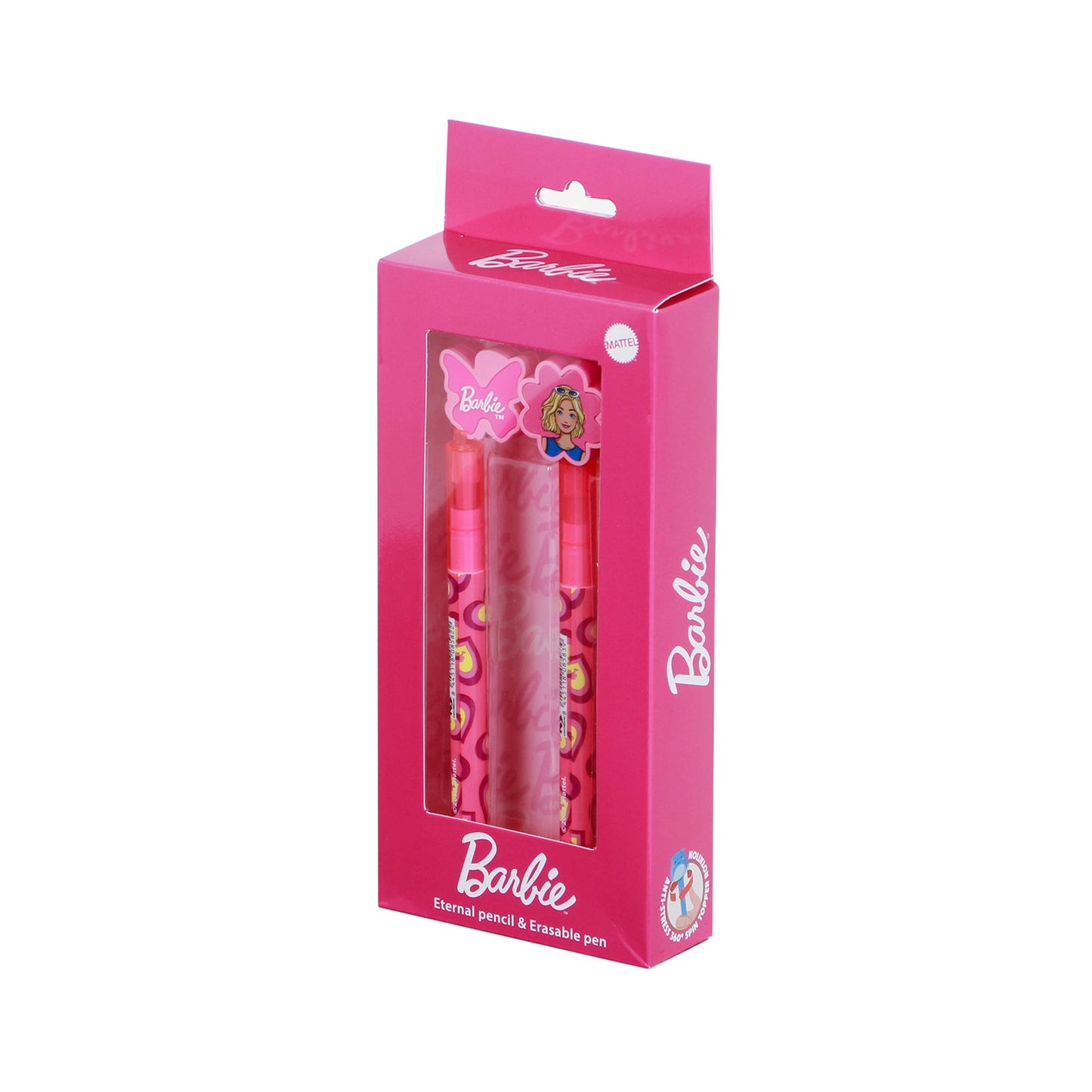 Pack Mix de Crayon Éternel + Stylo Gel Effaçable Barbie