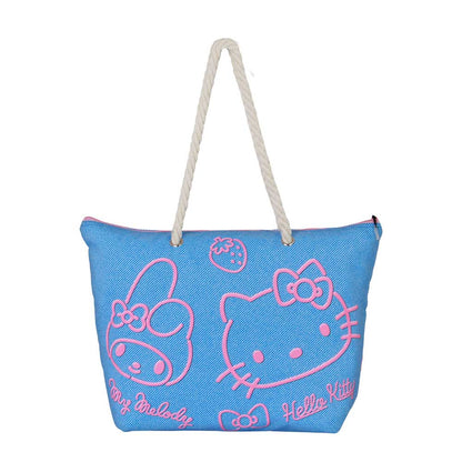 Sac de Plage Denim Soleil Hello Kitty