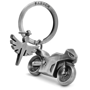 Motorcycle Keychain with Guardian Angel