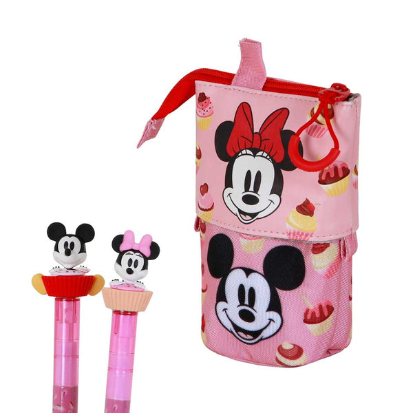 Trousse Mignonne + 2 Stylos Gel Effaçables Disney Minnie Mouse « Muffin » – Rose