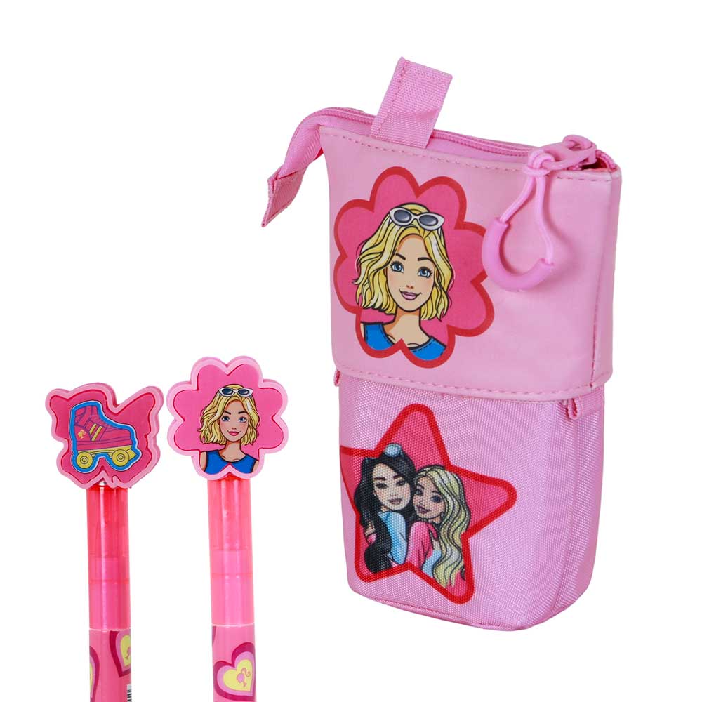Trousse Cute + 2 Stylos Gel Effaçables Barbie « Flower »