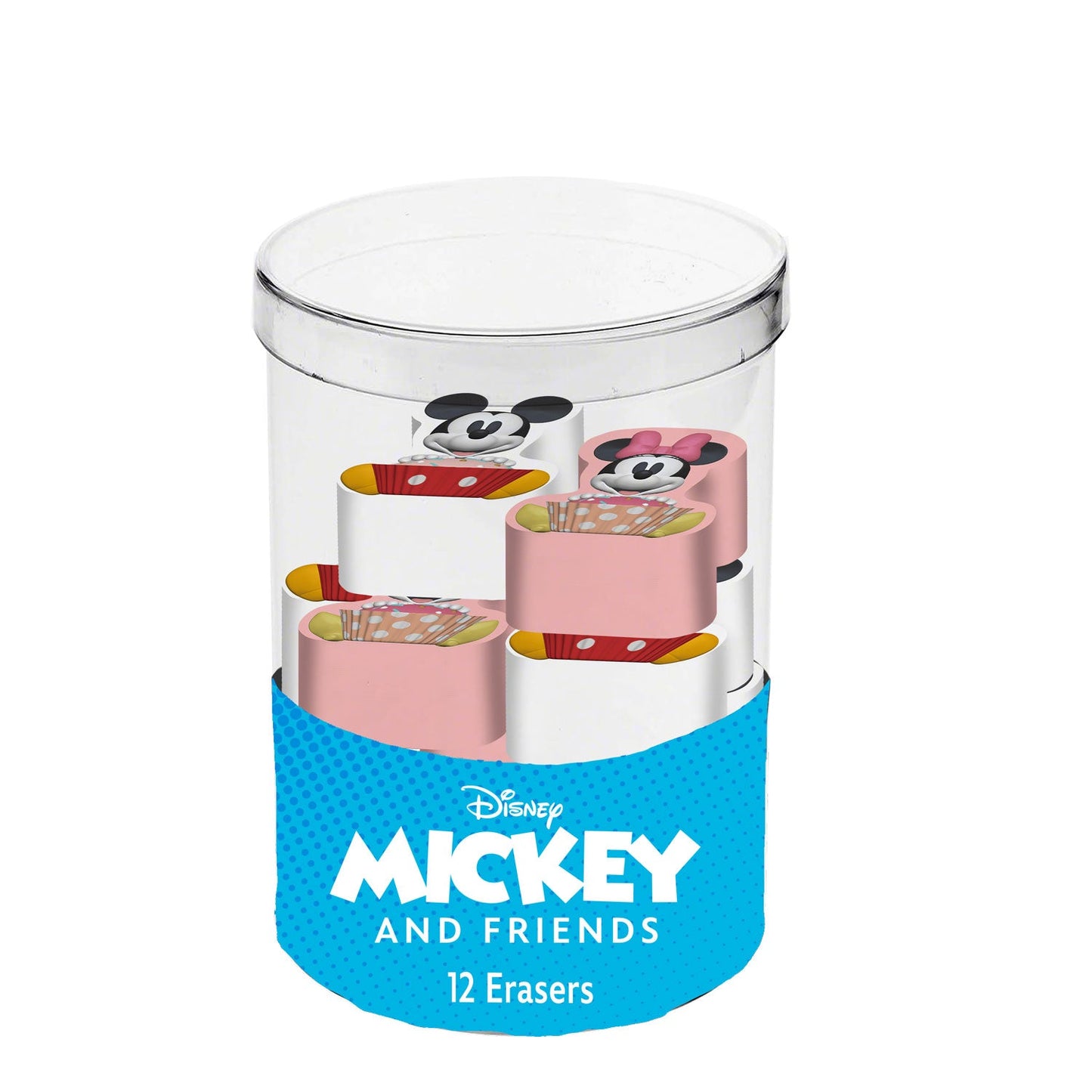 Cube avec 12 gommes à effacer Disney « Mickey et Minnie Mix » – Multicolore