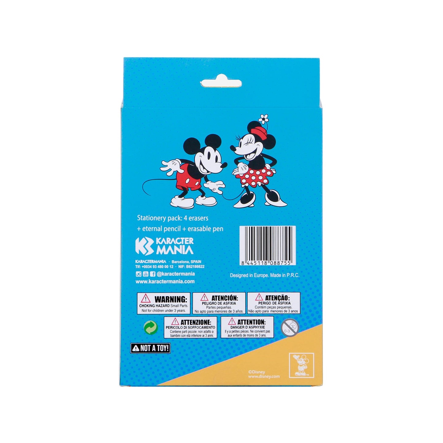 Pack Mix de Stylo Gel Effaçable + Crayon Éternel + 4 Gommes Disney « Mickey et Minnie »