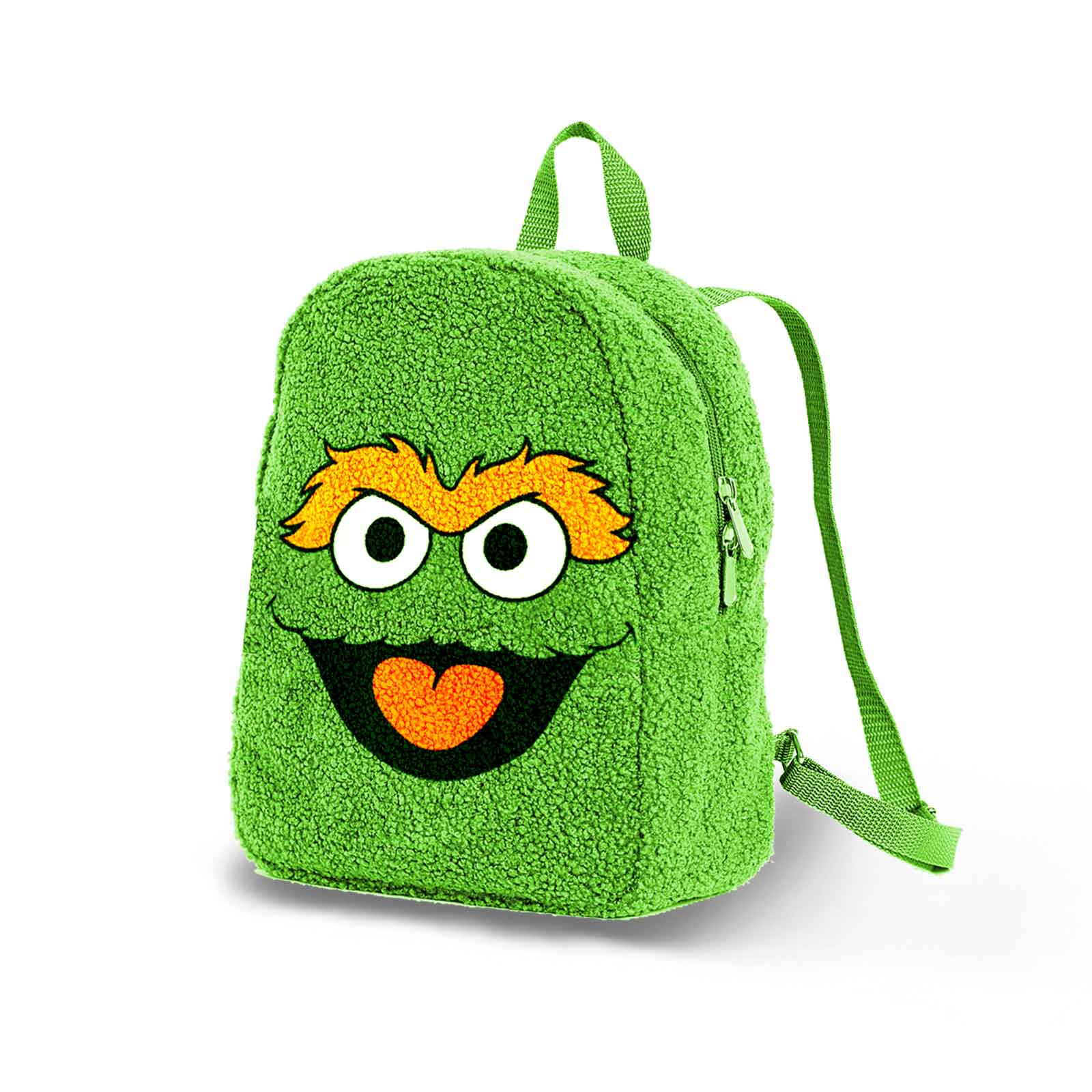 Sac à Dos Plush 1, rue Sésame « Oscar il Grincheux Face »