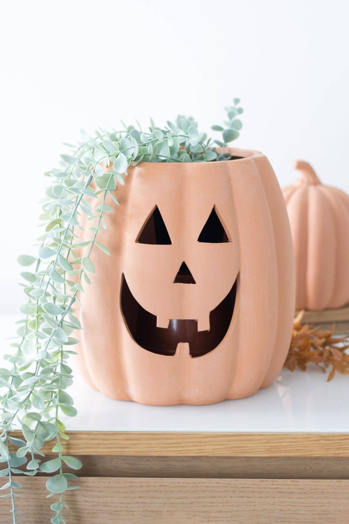 25cm Terracotta Halloween Pumpkin Decoration