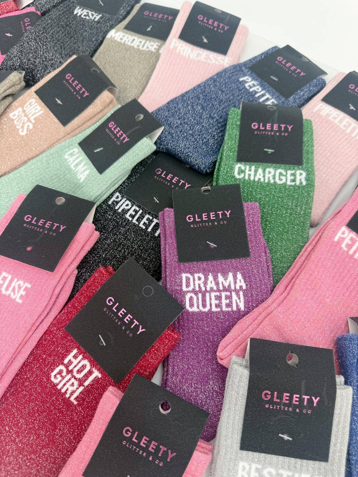 Chaussettes à Paillettes Imparfaite Marine – Gleety