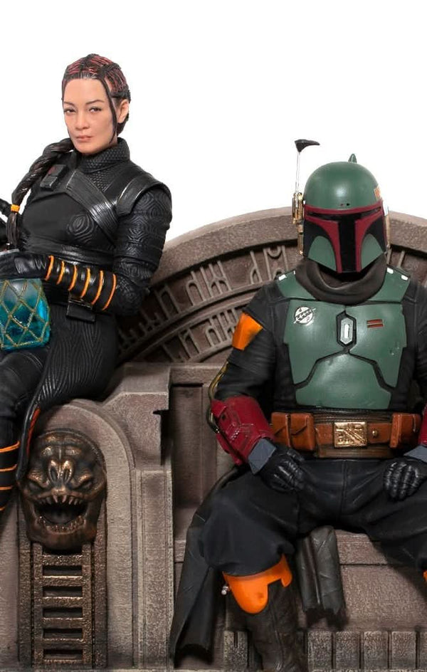Statue Boba Fett and Fennec Shand on Throne Deluxe - Star Wars: The Mandalorian - Art Scale 1/10