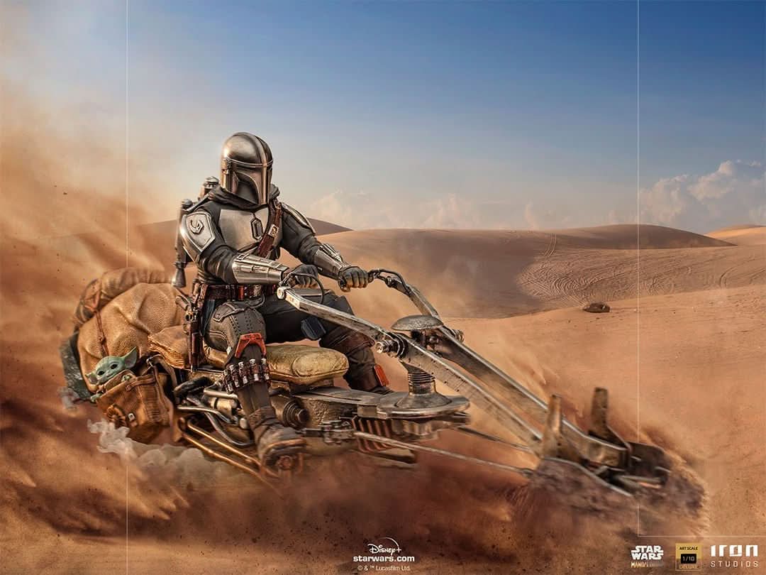 The Mandalorian on Speeder Bike Statue - Star Wars: The Mandalorian - Art Scale 1/10 - Iron Studios