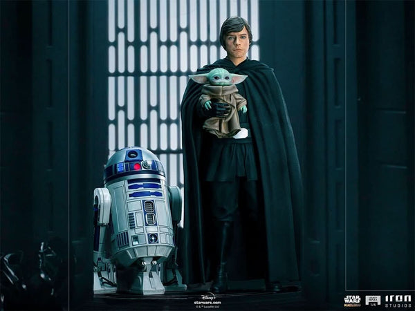 Statue Luke Skywalker, R2-D2 and Grogu - Star Wars: The Mandalorian - Legacy Replica 1/4
