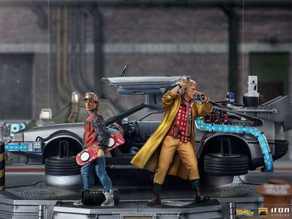 Delorean Full Set Deluxe Statue - Back to the Future II - Art Scale 1/10 - Iron Studios