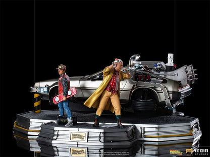 Delorean Full Set Deluxe Statue - Back to the Future II - Art Scale 1/10 - Iron Studios
