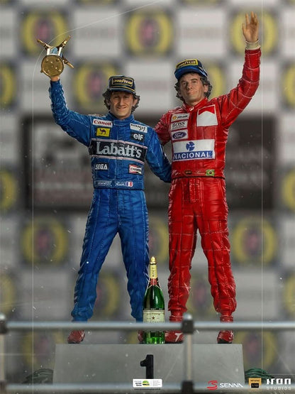 Statue Ayrton Senna and Alain Prost Deluxe Signed by Alain Prost Version - The Last Podium - Art Scale 1/10