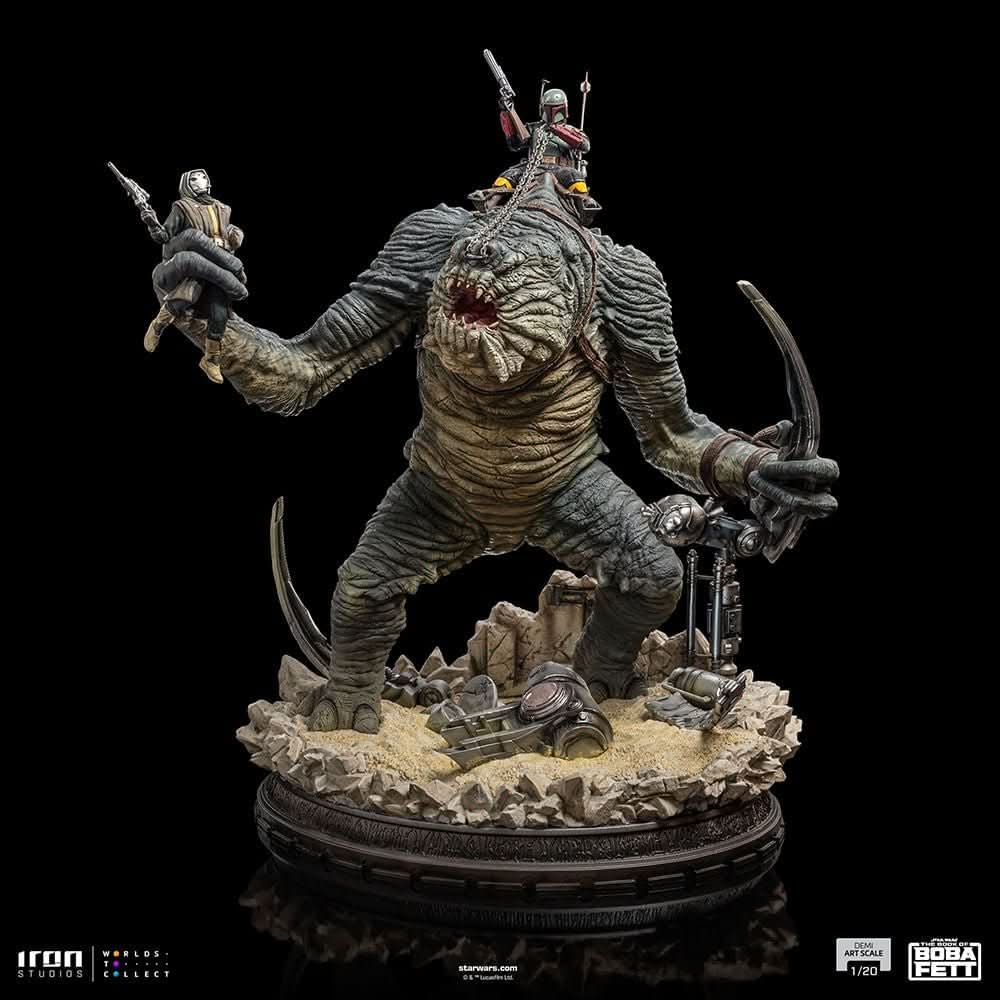 Boba Fett and Rancor Statue - Star Wars: The Book of Boba Fett - Demi Art Scale 1/20 - Iron Studios