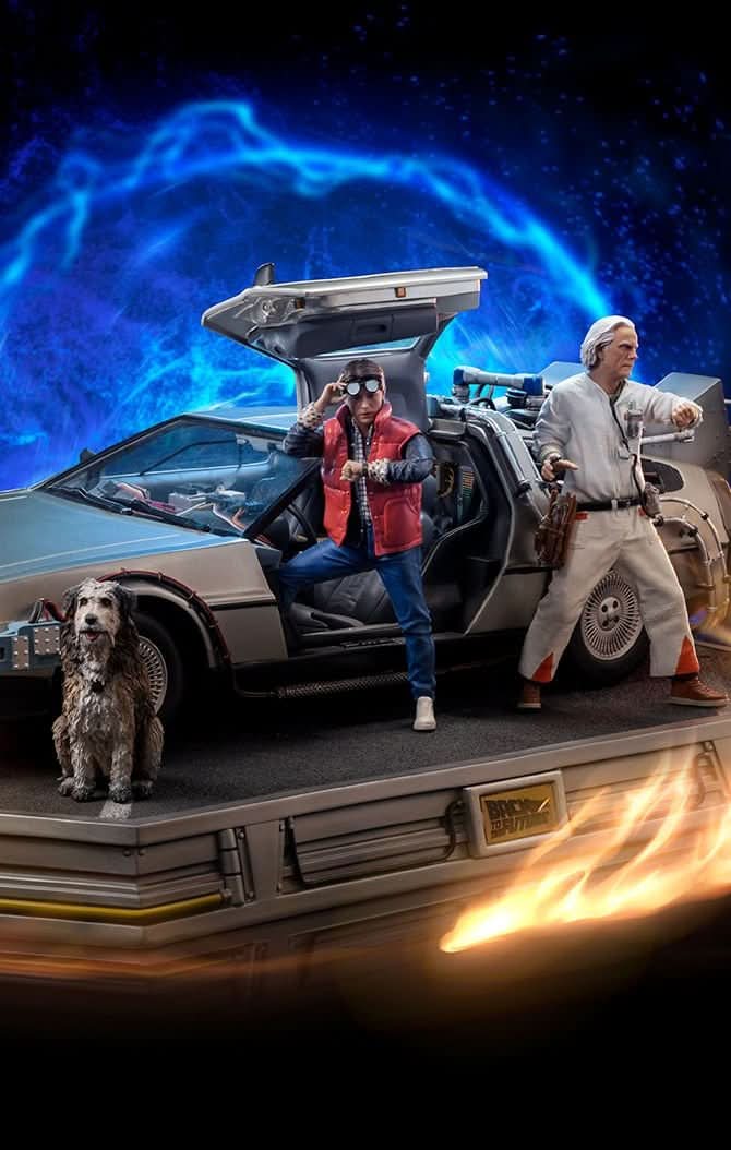 Delorean Full Set Deluxe Statue - Back to the Future - Art Scale 1/10 - Iron Studios