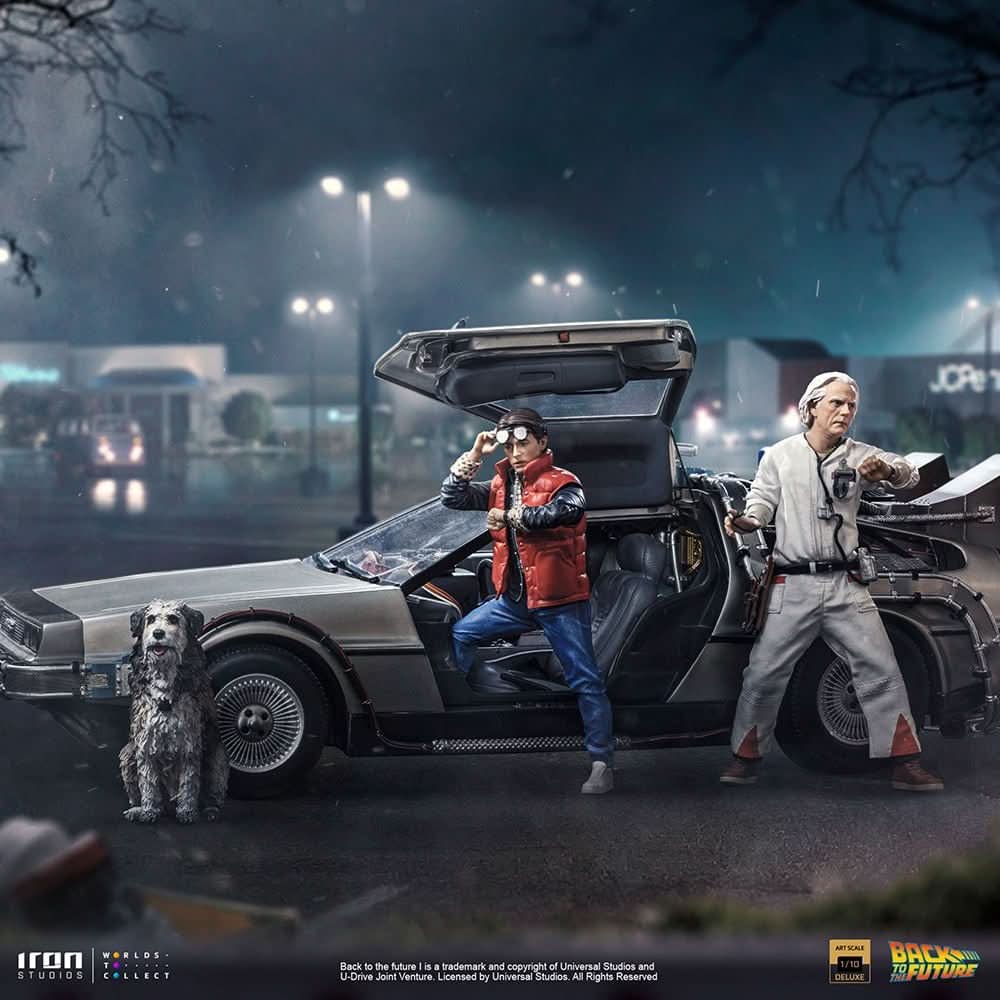 Delorean Full Set Deluxe Statue - Back to the Future - Art Scale 1/10 - Iron Studios