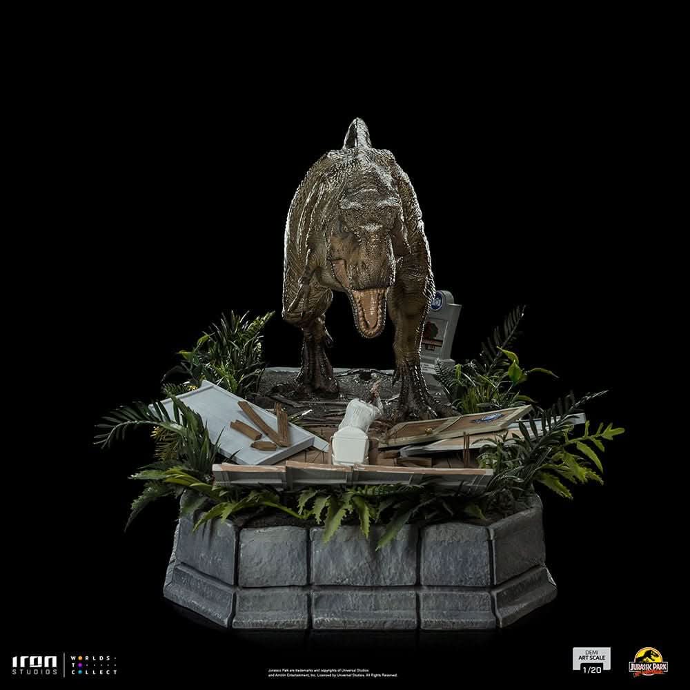 Statue T-Rex Attack Donald Gennaro - Jurassic Park - 1/20 Scale - Iron Studios