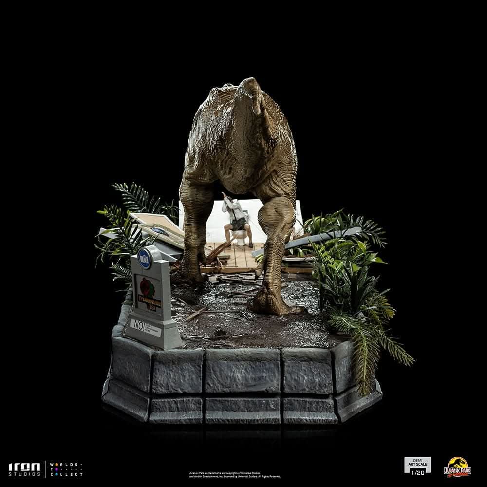 Statue T-Rex Attack Donald Gennaro - Jurassic Park - 1/20 Scale - Iron Studios