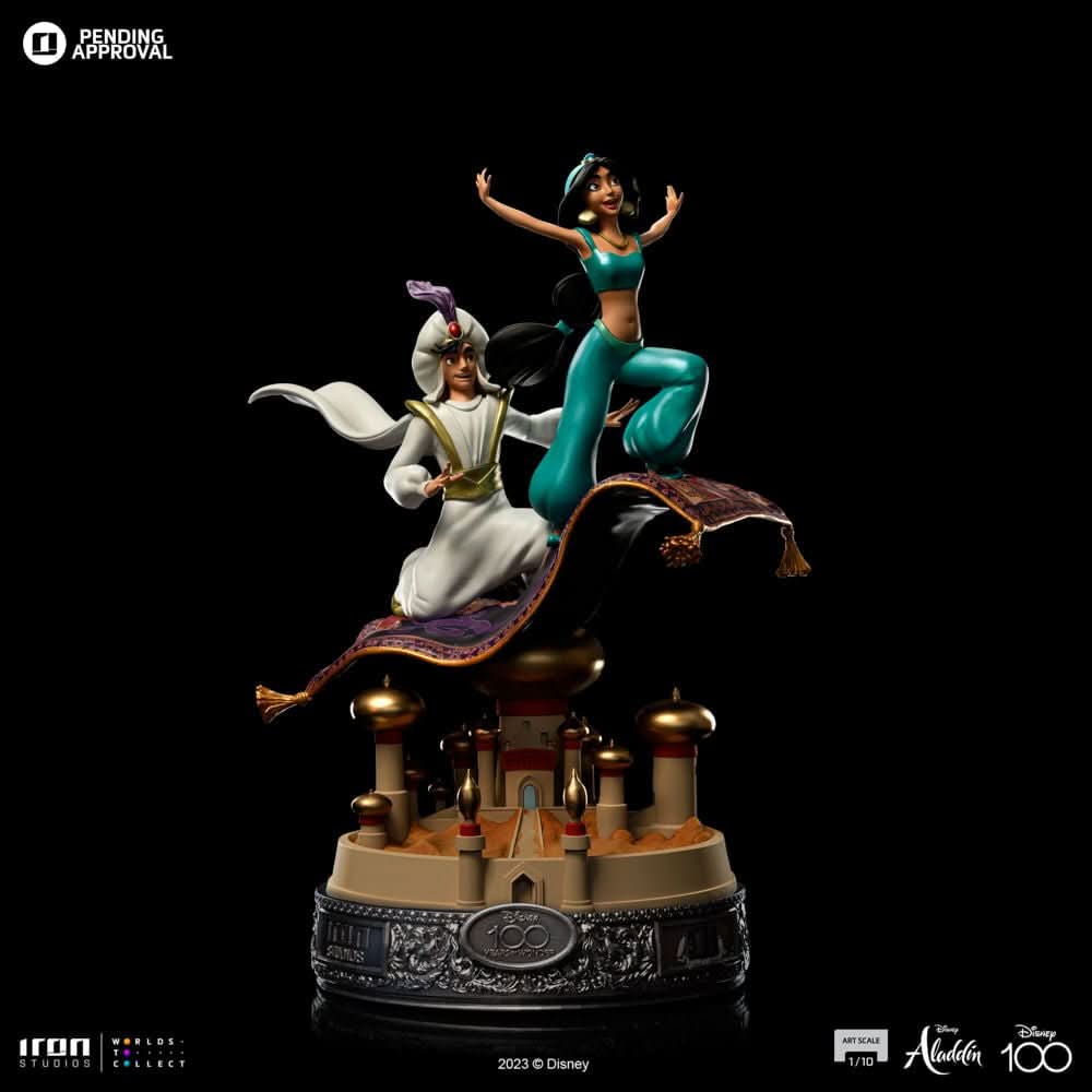 Aladdin and Jasmine Statue 100 Years Version - Disney 100th - Aladdin - Art Scale 1/10 - Iron Studios