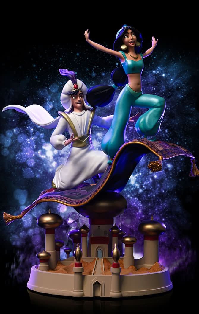 Aladdin and Jasmine Statue - Disney 100th - Art Scale 1/10