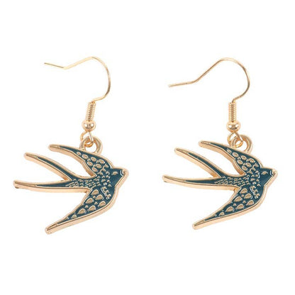 Boucles d'oreilles oiseau déploie tes ailes bleues