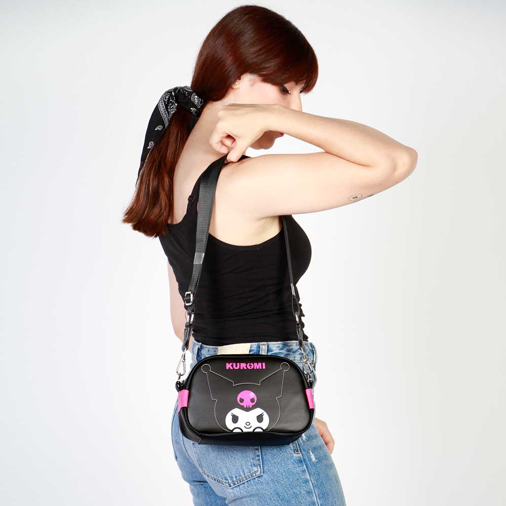 Sac à Bandoulière Bowling Lite Hello Kitty « Kuromi Skull » – Noir