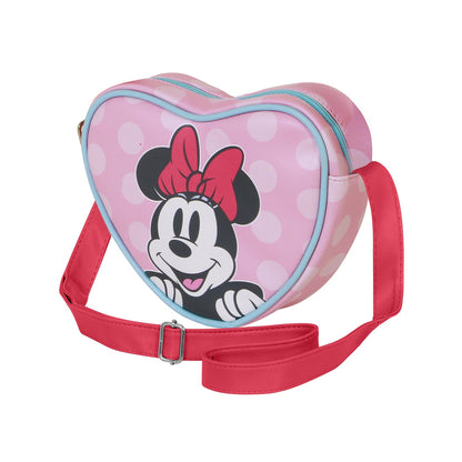 Sac à Bandoulière Coeur Casual Disney Minnie Mouse « Ribbon » – Rose