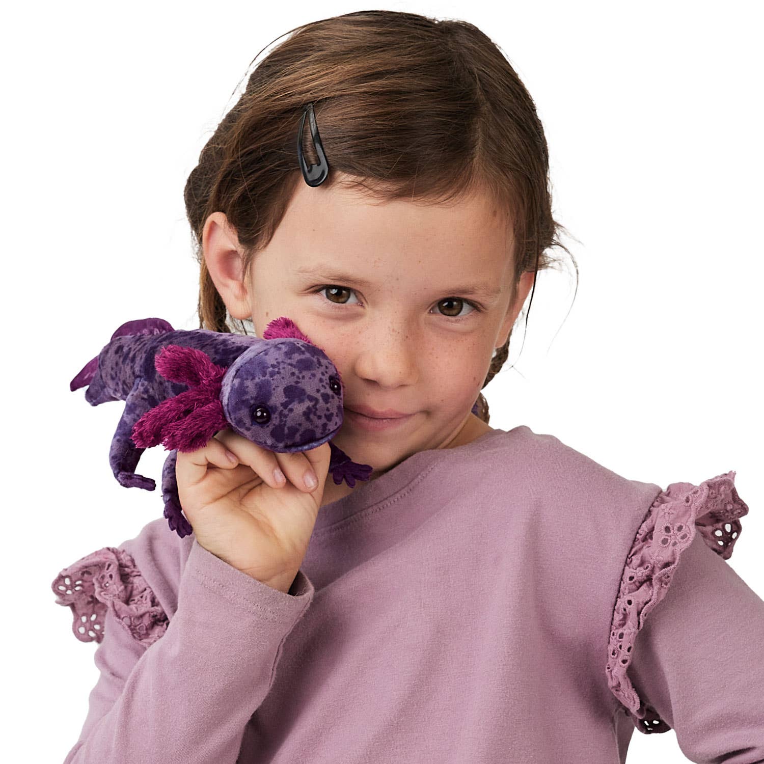 Marionnette à doigt Axolotl Noir Folkmanis réaliste