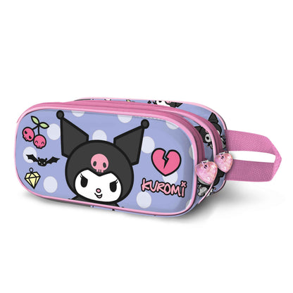 Trousse 3D Double Hello Kitty « Kuromi Rebel » – Mauve