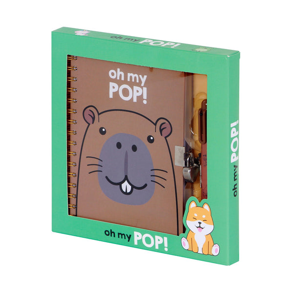 Coffret Journal + Stylo 6 Couleurs Oh My Pop! « Capybara »