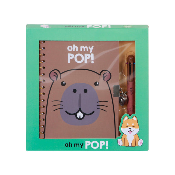 Coffret Journal + Stylo 6 Couleurs Oh My Pop! « Capybara »