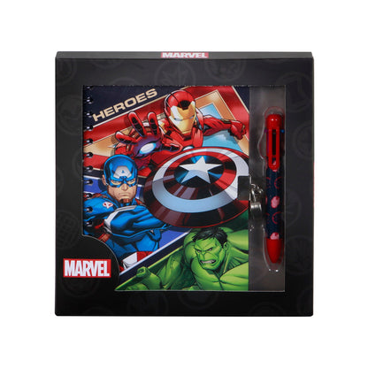 Coffret Journal + Stylo 6 Couleurs Marvel Avengers « Battle » – Bleu