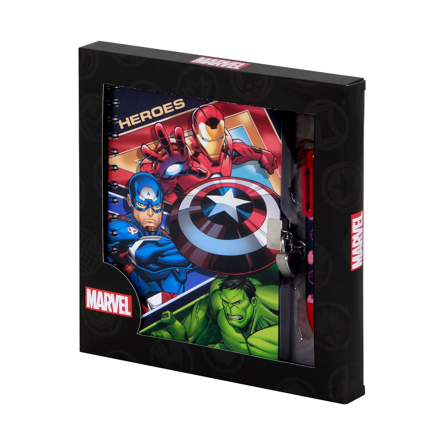 Coffret Journal + Stylo 6 Couleurs Marvel Avengers « Battle » – Bleu