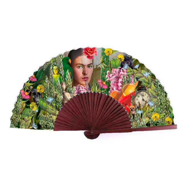 Frida Kahlo decorated bamboo fan