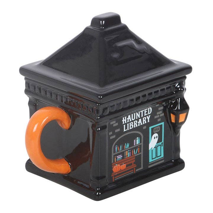 Mug à couvercle Bibliothèque hantée pour Halloween