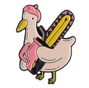Pin’s Canard Blanc Tronçonneuse