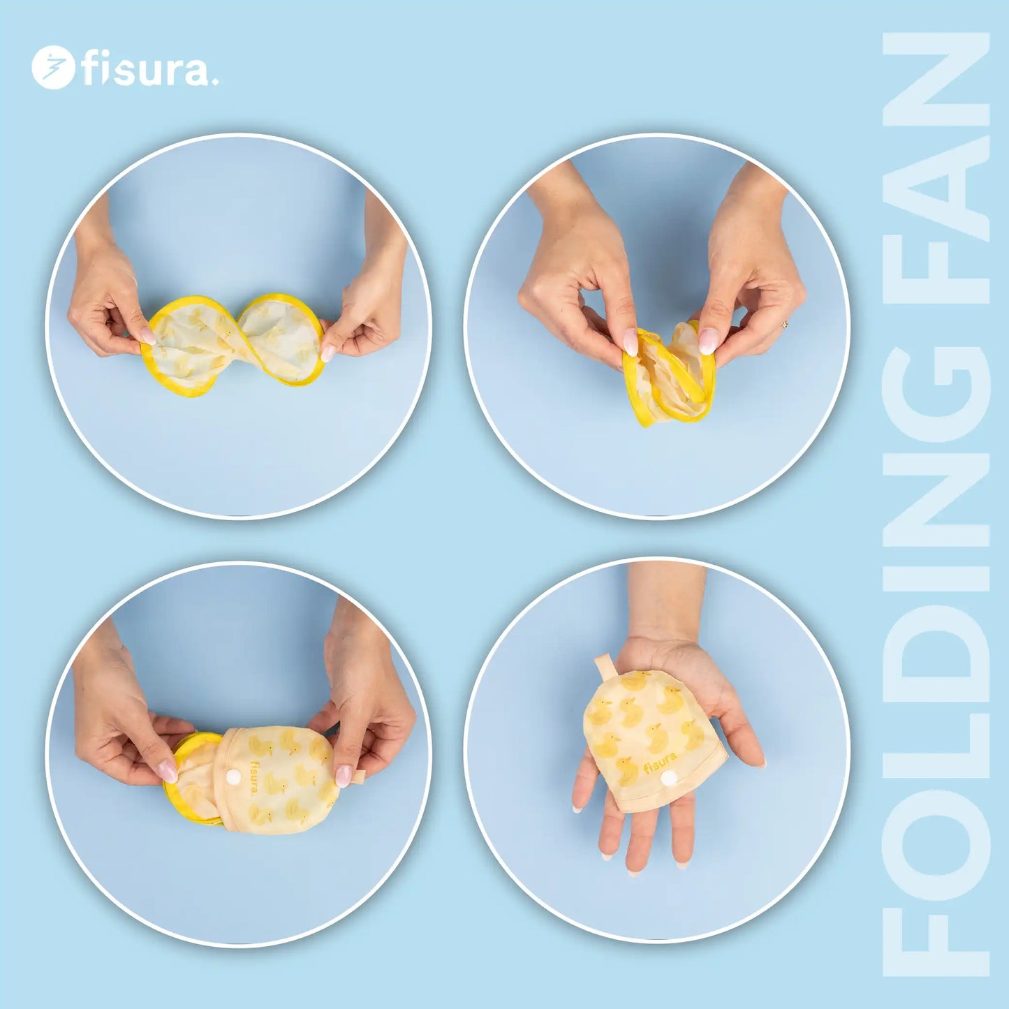 Foldable fan with duck print