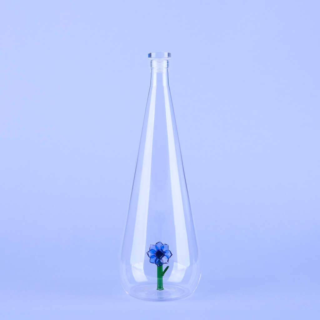 Bottle, Botanical Lily, 1.0 L, white, glass