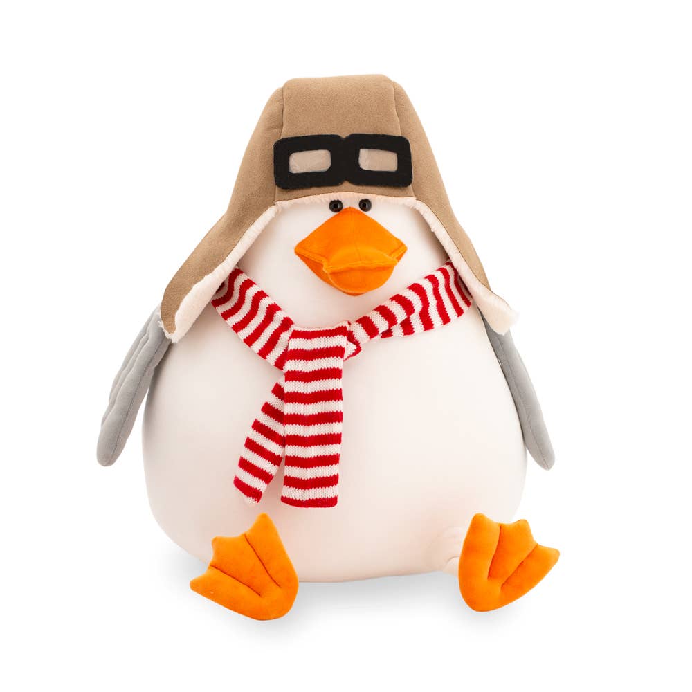 Peluche oie avec casquette de pilote - 50 cm - dès la naissance