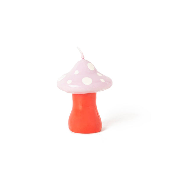 Petite Bougie Champignon Rose Peinte à la Main Helio Ferretti Vue 1